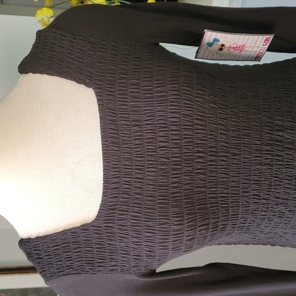 TRIXXI GIRL, SMOCKED‎ TEXTURED DRESS. NWT,  black, stretch. Size XL - Picture 2 of 13